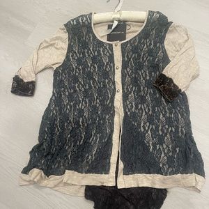 SURREALIST BOHO CHIC GREY PUCKER LACE WITH THERMAL MATERIAL